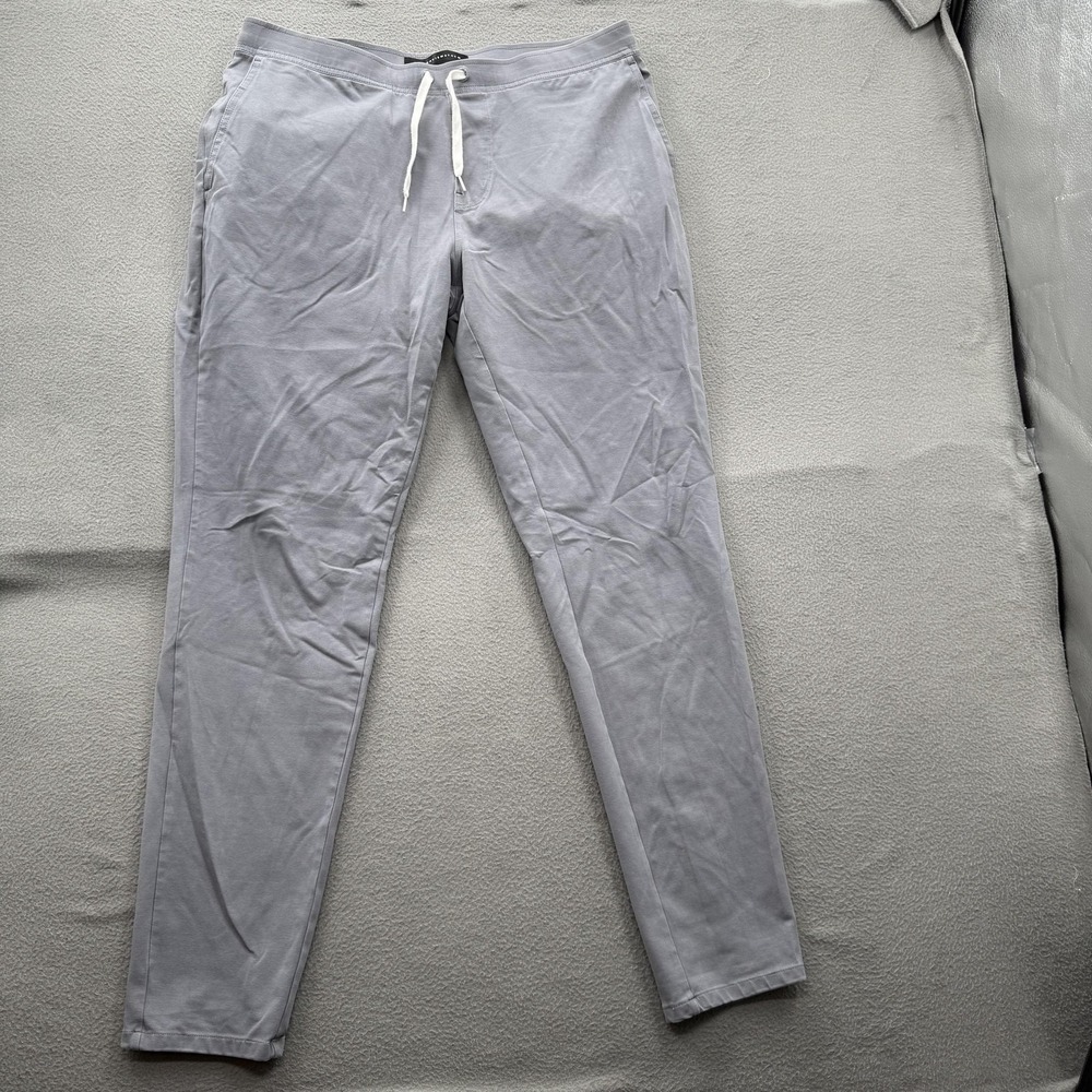 TravisMathew Pants Mens Large Gray Joggers Jersey Drawstring Zip Pocket Athletic